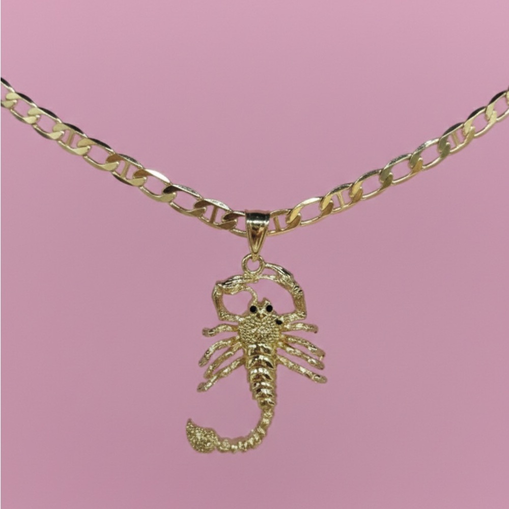 Gold Scorpion Pendant Necklace
